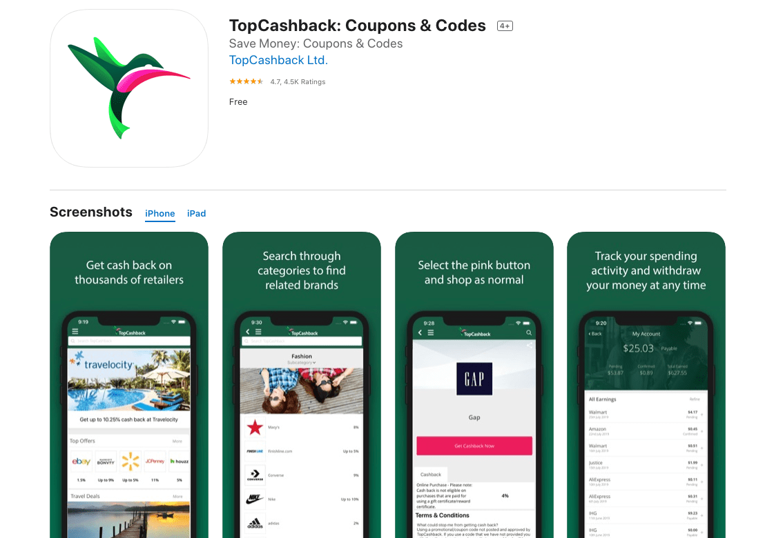 topcashback mobile app
